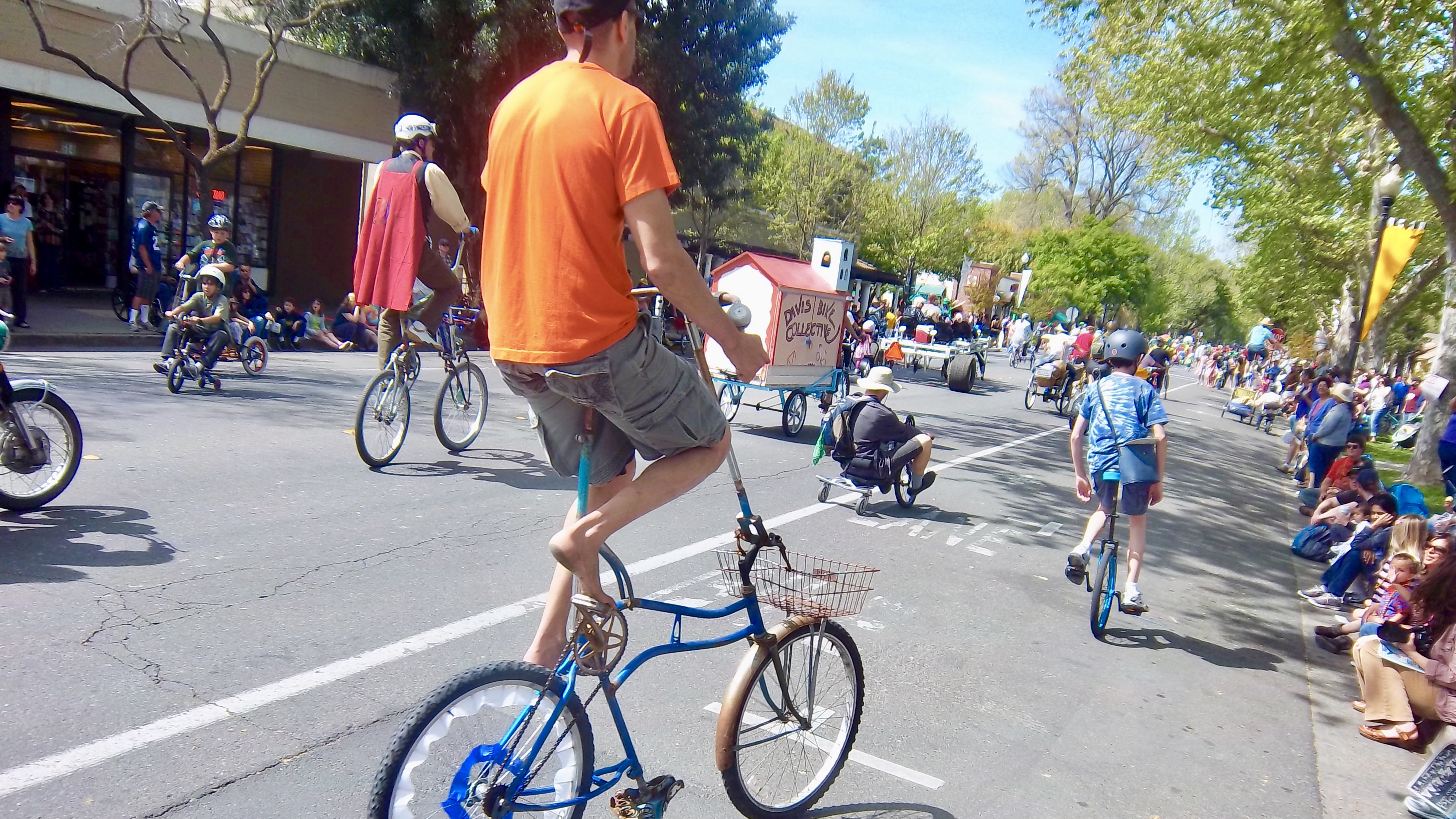 Bike parade in Davis