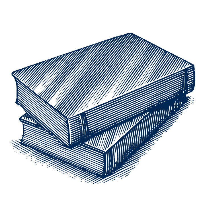 Illustration of two books stacked on top of each other