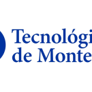 Blue text reading "Tecnológico de Monterrey" with an image of a torch on the left.