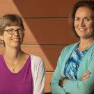 Professor Janine LaSalle, Department of Medical Microbiology and Immunology and associate director of the Genome Center (left), and Professor Leigh Ann Simmons, chair of the Department of Human Ecology